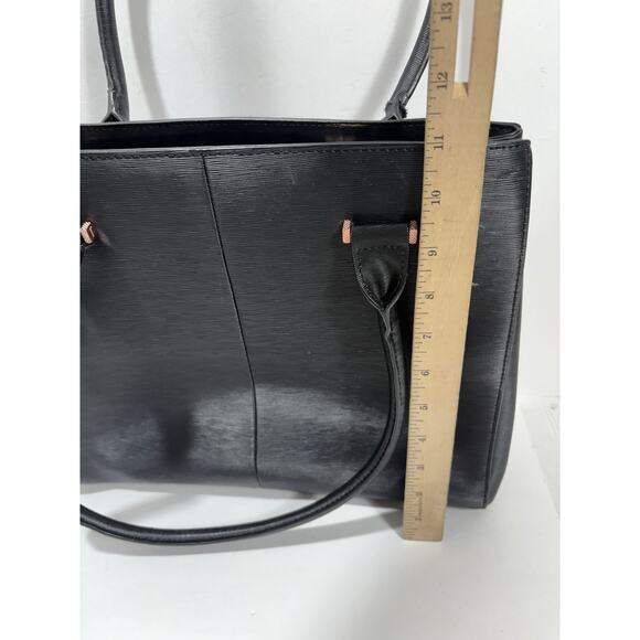 Ted Baker Epi Callaa Bow Detailed Black Leather Shoulder Bag Purse See‎ Pictures - Picture 13 of 15